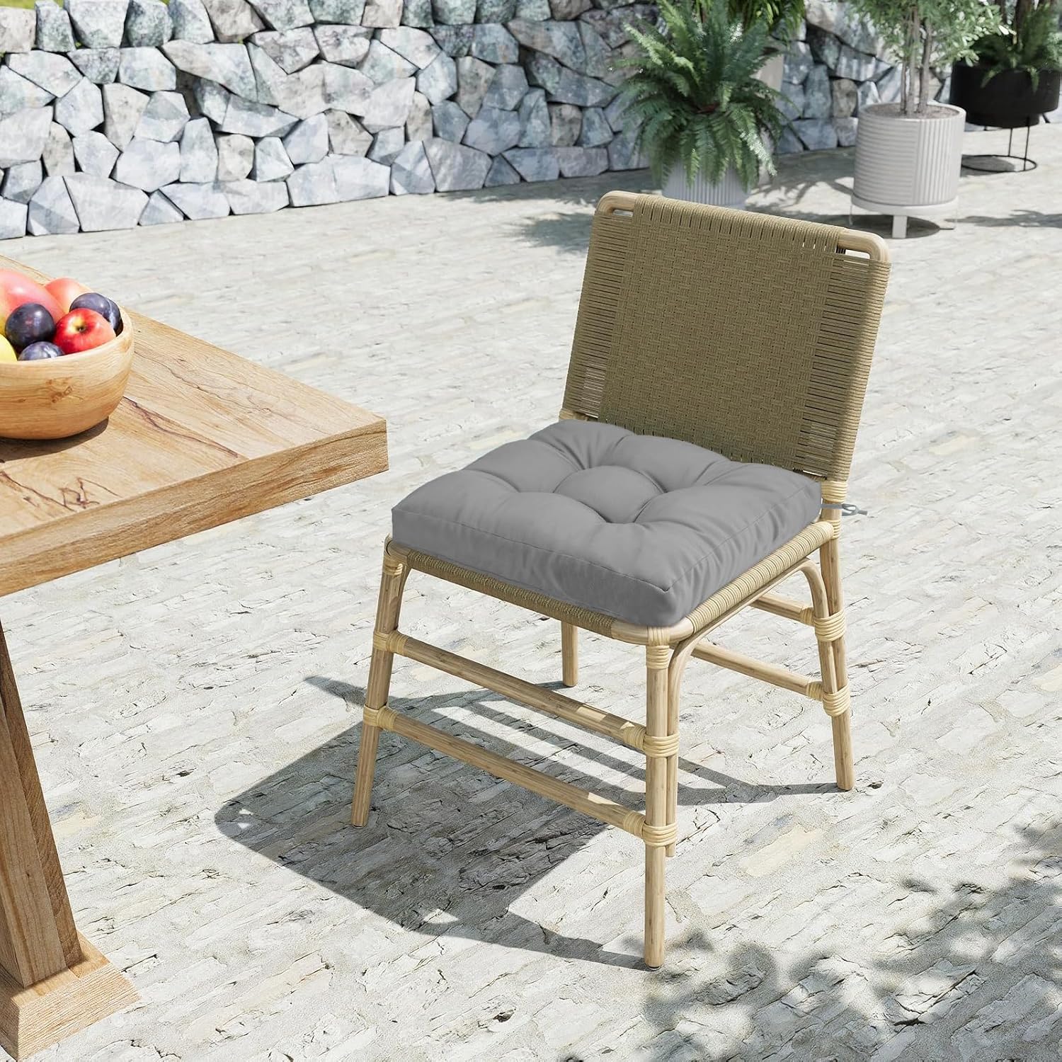 Thumbnail 6 de PRIMEPATIO Outdoor Garden Chair Cushions Set of 2 (8cm) – 50 x 50cm, Grey
