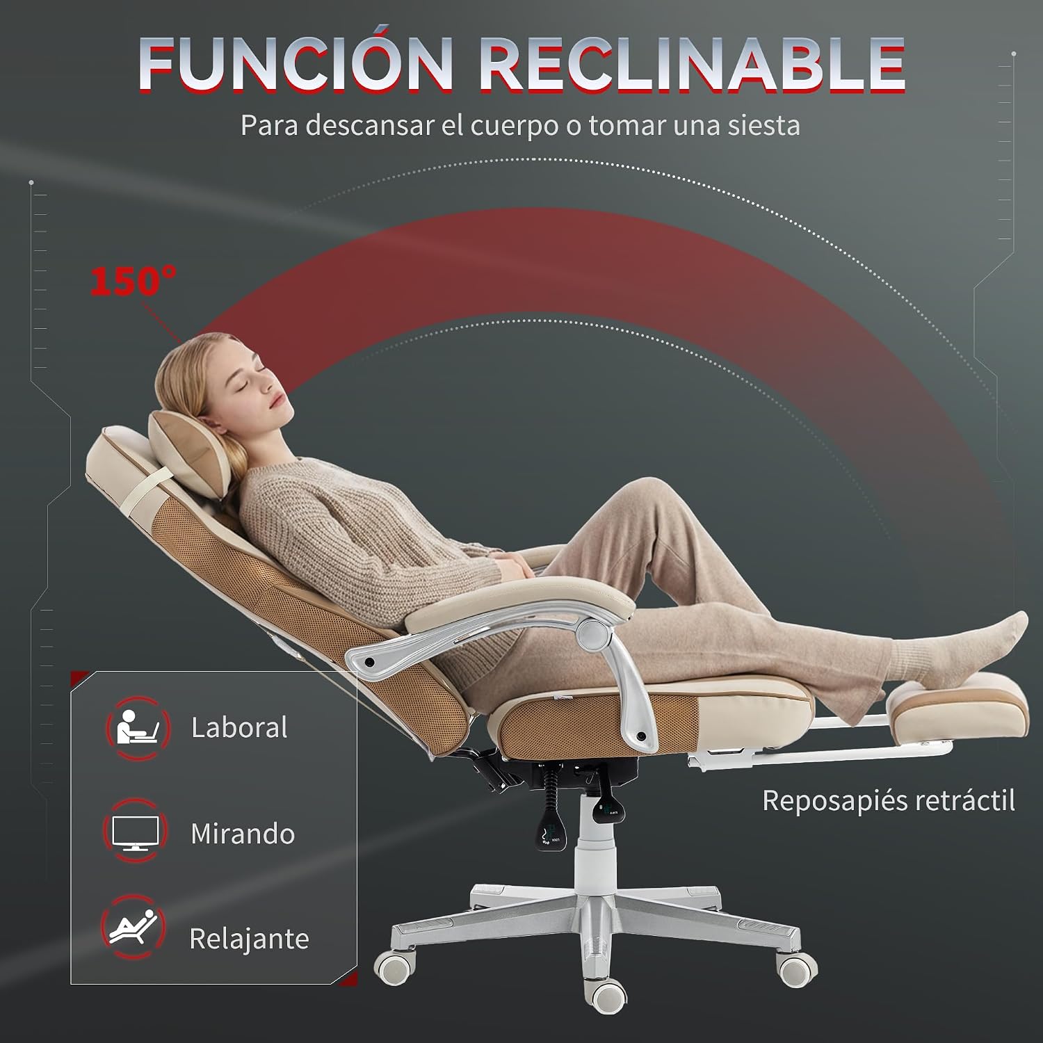 Thumbnail 4 de HOMCOM Silla Gaming reclinable 150°