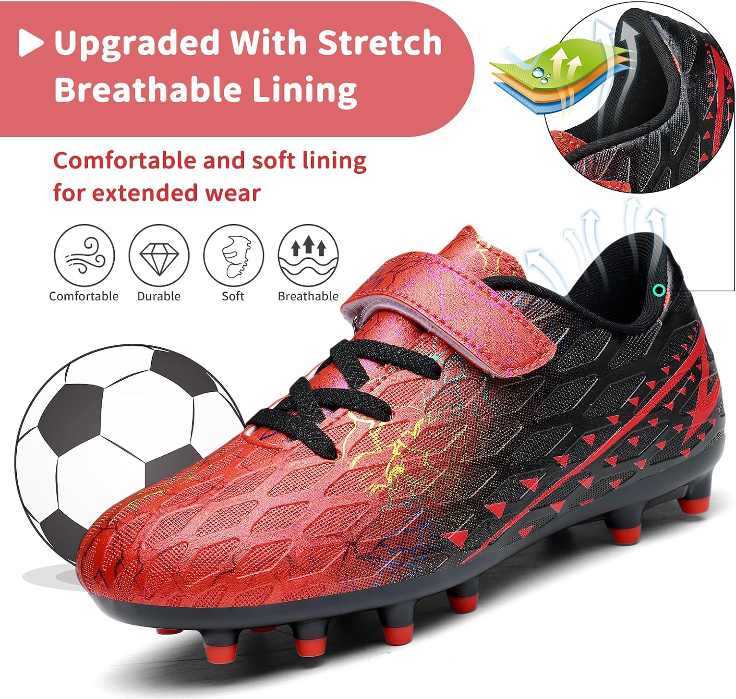 Detalle de Hanani Boys FG/AG Football Boots Velcro