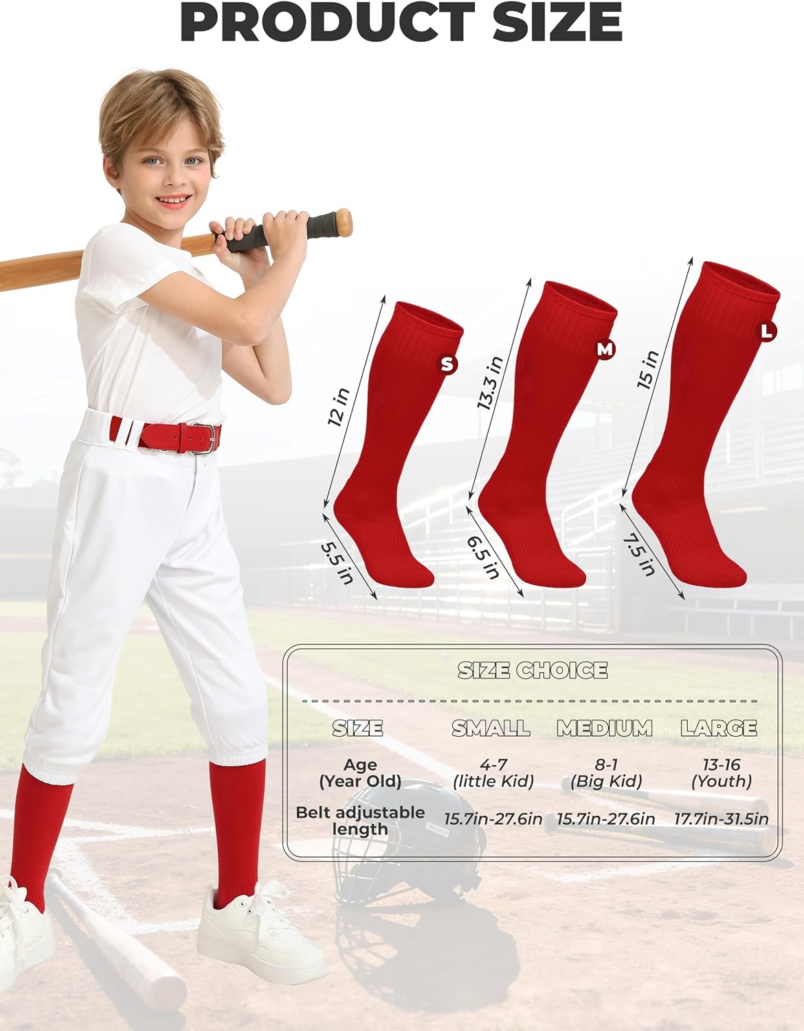 Detalle de Gnodio 3 Pairs Baseball Socks combo