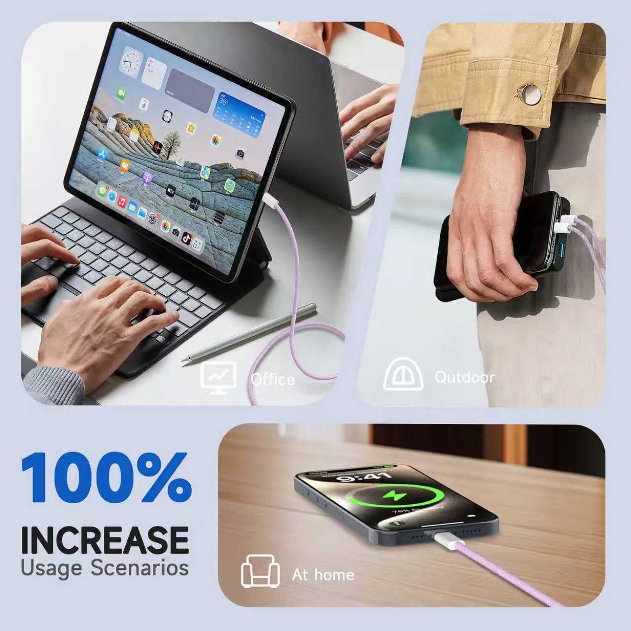 Thumbnail 5 de 3Pack USB-C to USB-C Cable 1m for iPhone & MacBook Pro