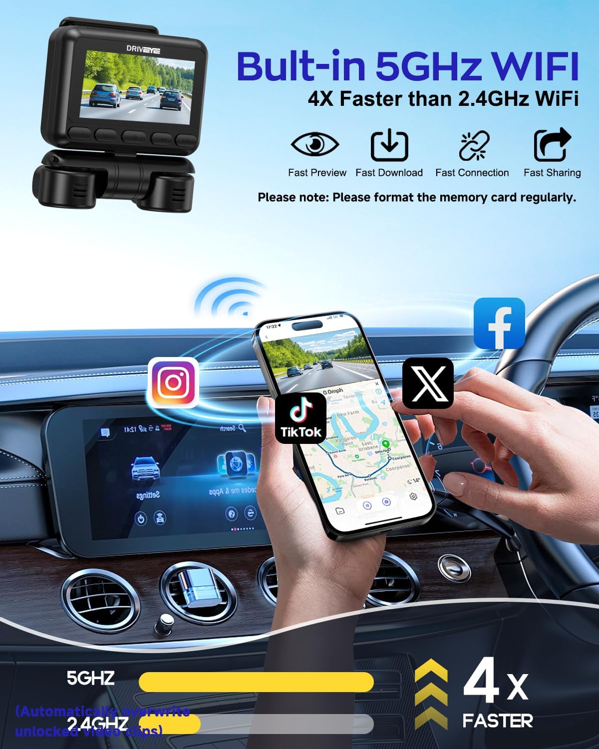 Thumbnail 6 de Driveye D7 4K 4-Channel Dash Cam