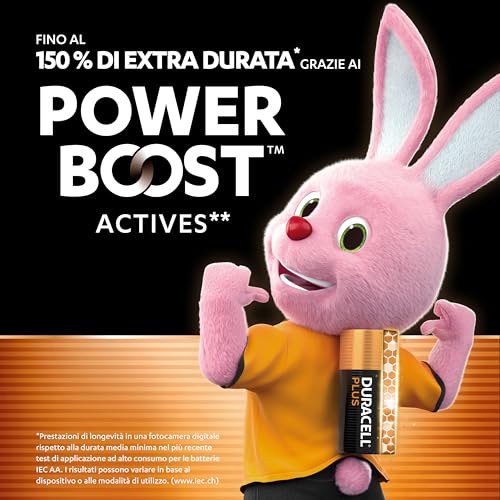 Detalle de Duracell Plus AA (Confezione da 12): Batterie alcaline da 1,5 V con POWER BOOST per uso quotidiano MN1500