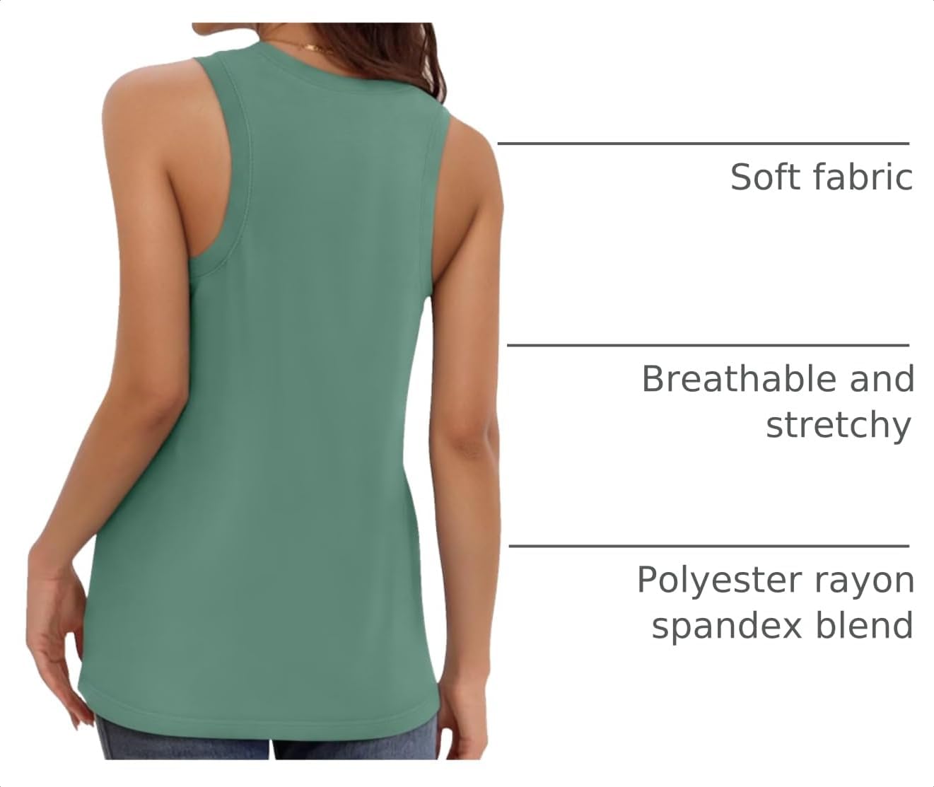 Detalle de KKJ 3 Pack Womens Tank Tops – 2026 Summer V Neck Loose Fit Sleeveless Shirts