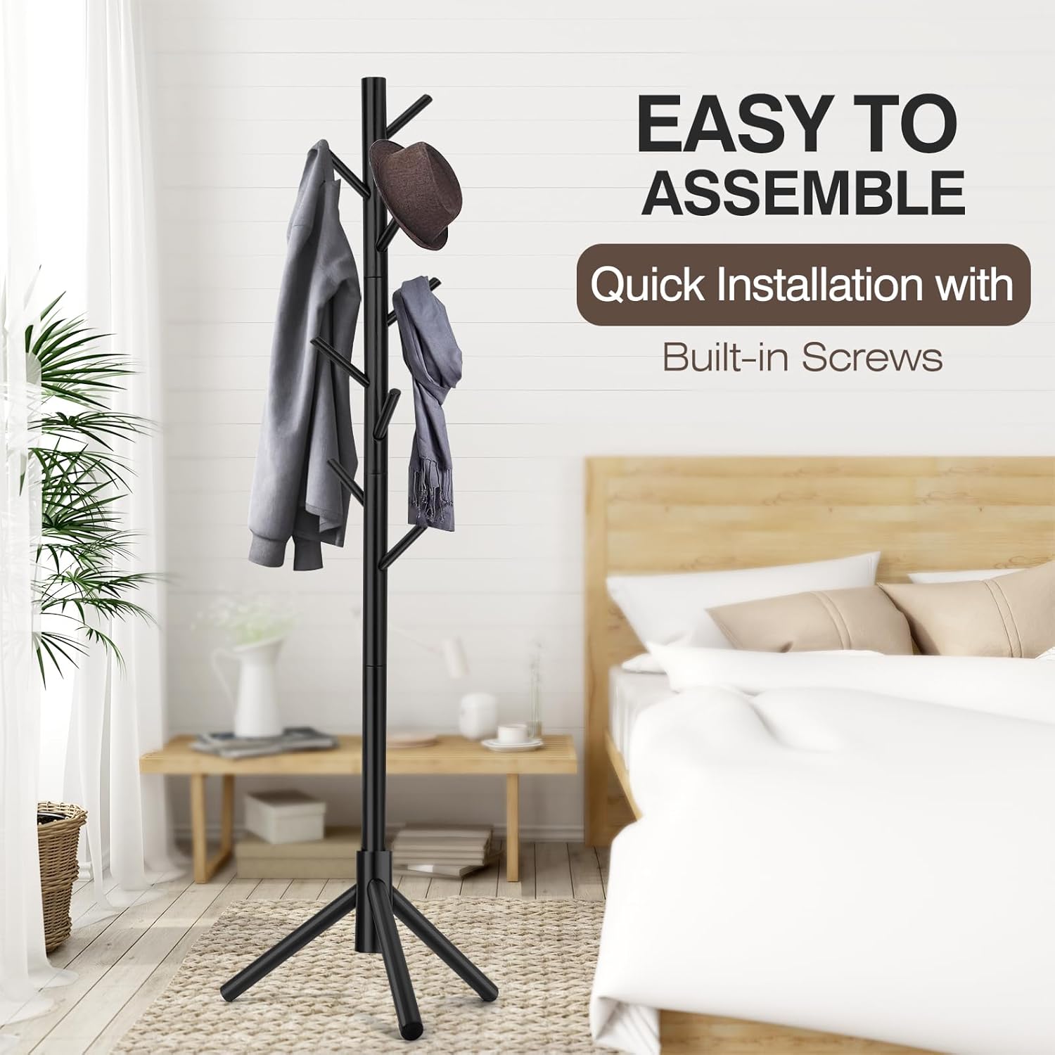 Detalle 2 de Wangmuxia Coat Rack with 8 Hooks ⚙