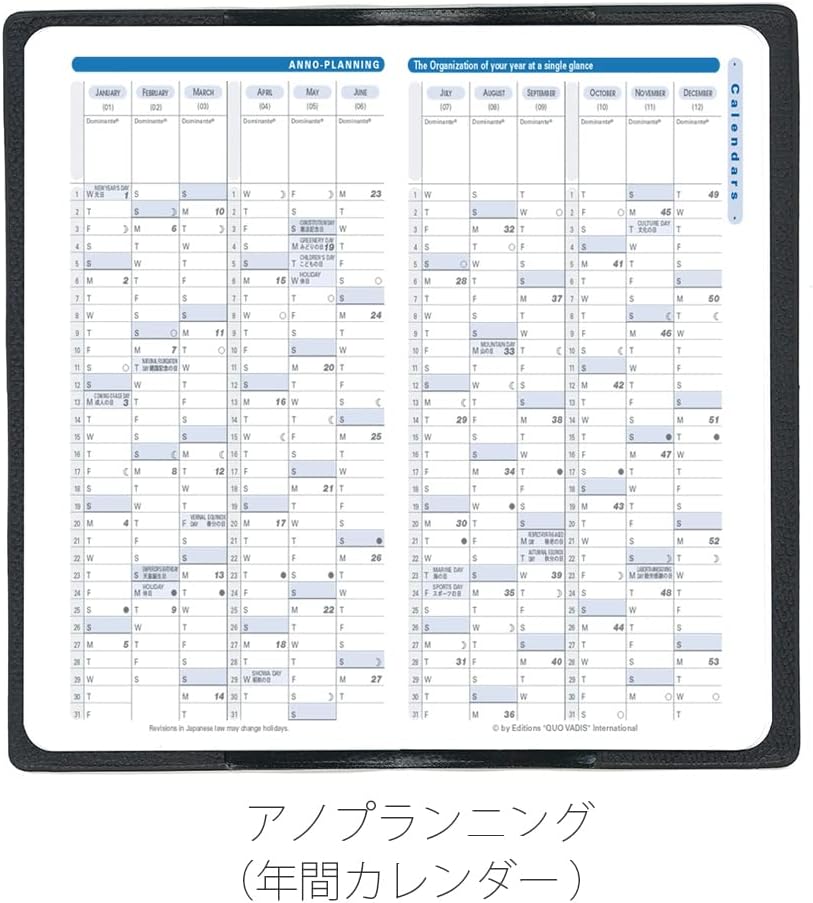 Detalle de QUO VADIS qv367rech-pe ビソプラン 2026年版 月間ブロック手帳レフィル 17×8.8cm