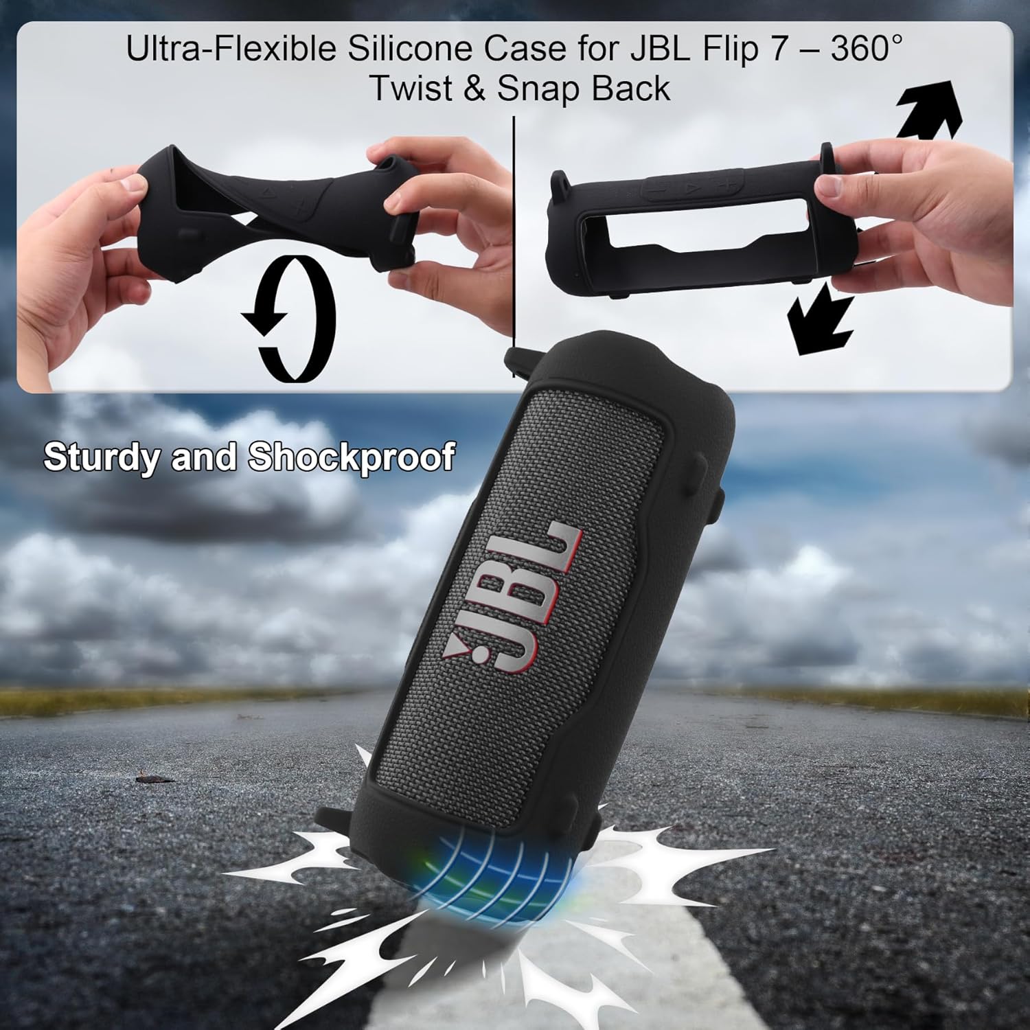 Thumbnail 4 de Khanka Silicone Protective Case for JBL Flip 7 with Detachable Shoulder Strap