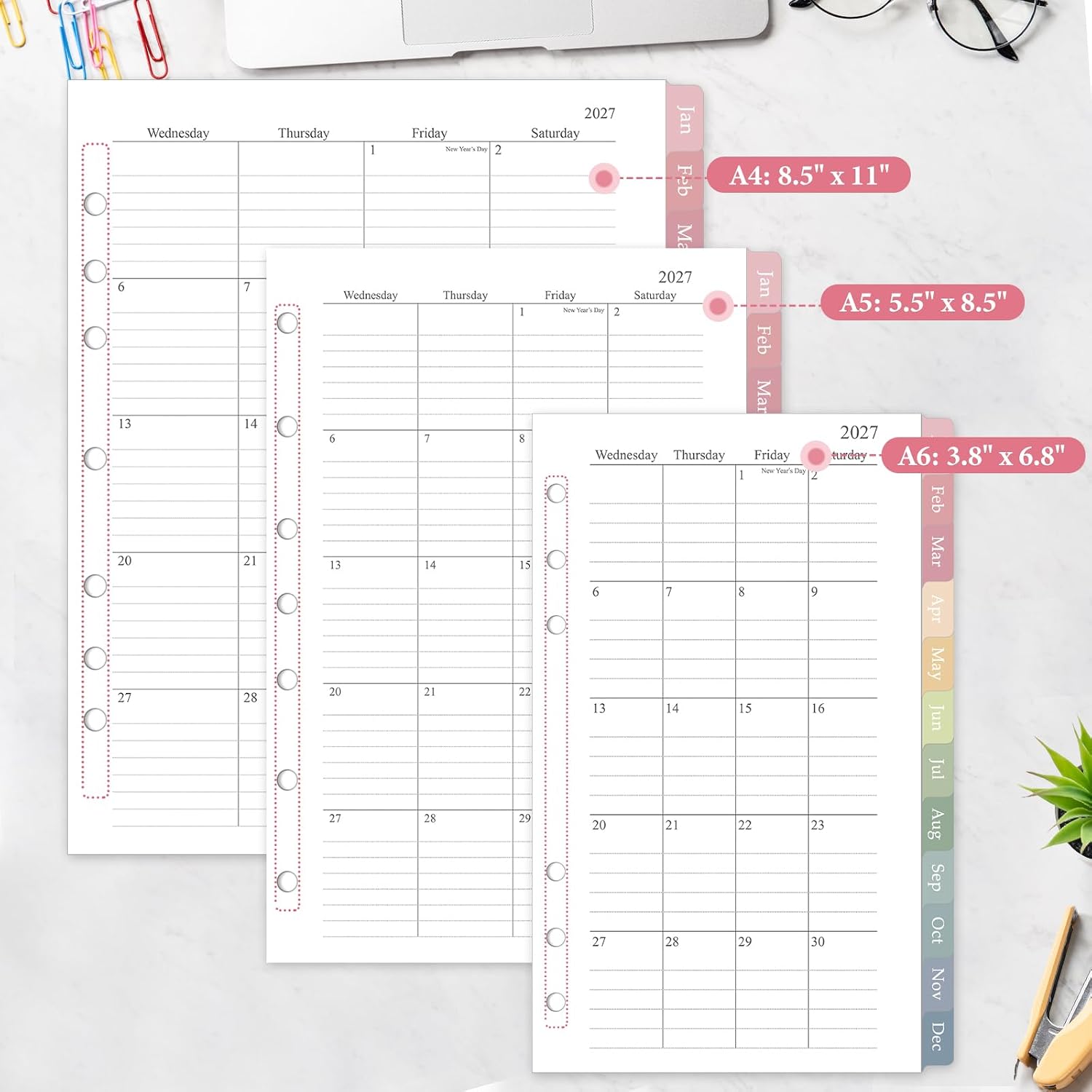 Detalle 2 de Monthly Planner Refill, 2027-2028