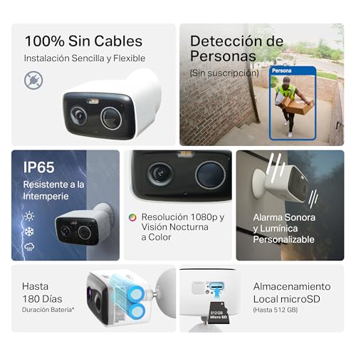 Detalle de Tapo C400: Cámara de Vigilancia WiFi Exterior con Batería 5200 mAh y 1080p