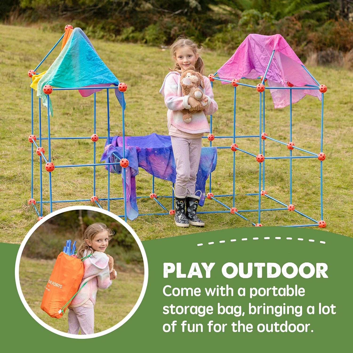 Thumbnail 2 de Tiny Land Fort Building Kit for Kids (130 Piece) – STEM Building Toy