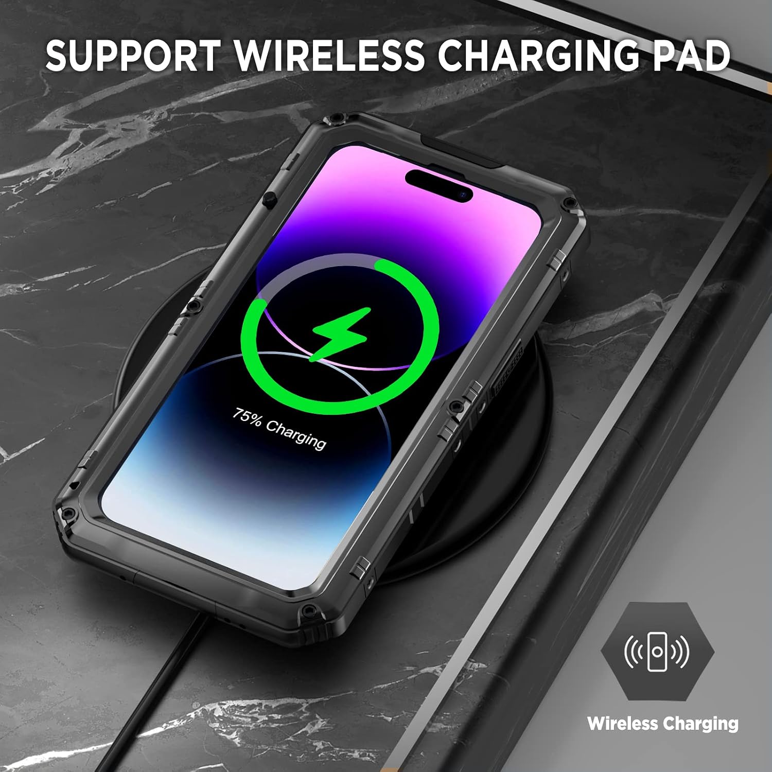 Detalle de Beeasy Robust Series: iPhone 14 Pro Max Case with 360° Military Protection