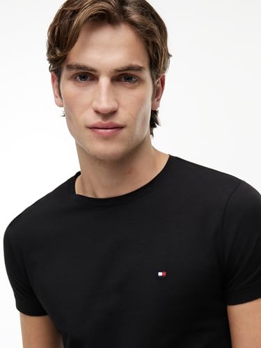 Thumbnail 2 de Tommy Hilfiger Herren T-Shirt Kurzarm Core Stretch Slim Fit – Schwarz, XL