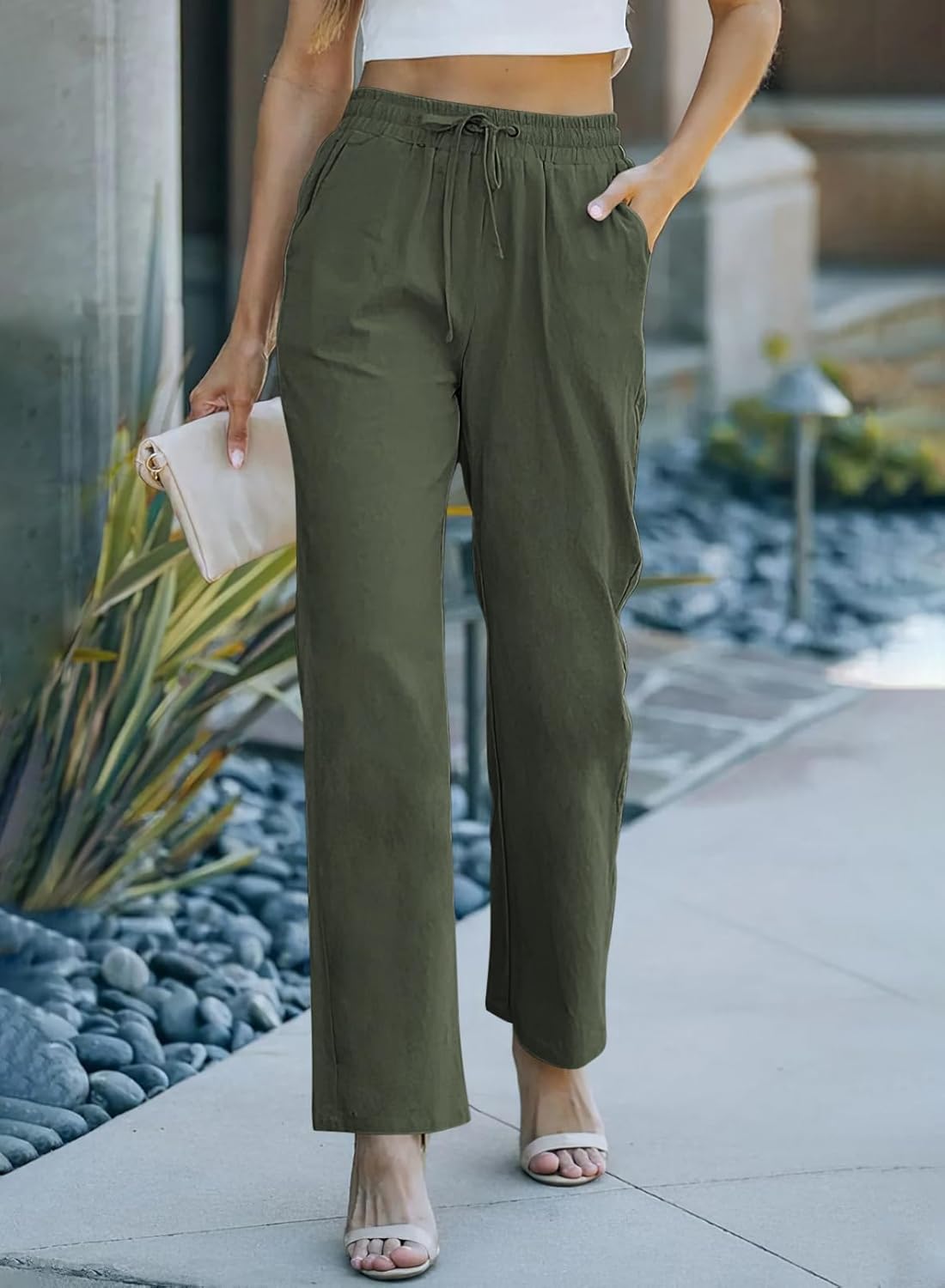 Thumbnail 1 de Leinenhose für Damen gerade geschnitten