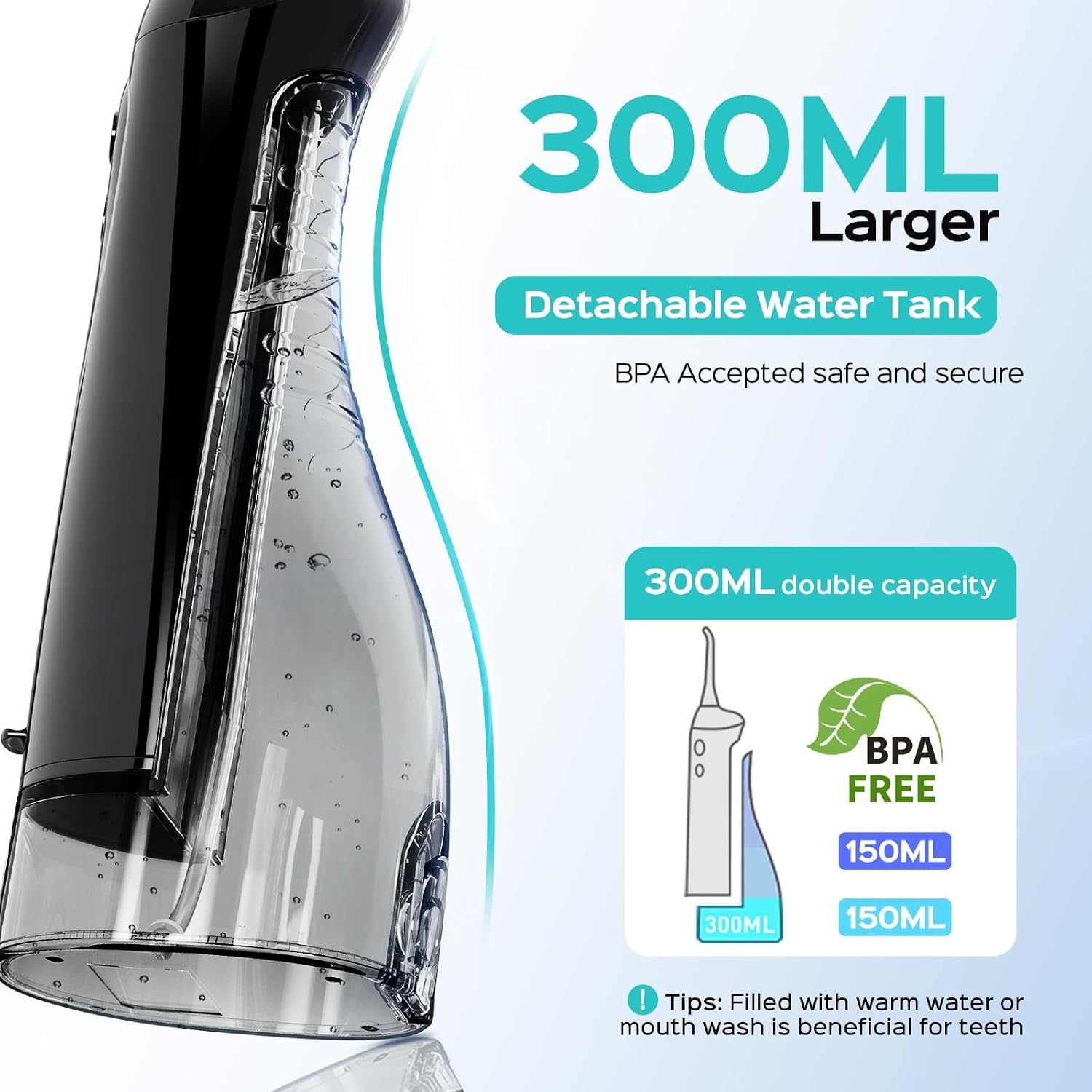 Thumbnail 6 de COSLUS C20 & C41 2-in-1 Water Flosser and Sonic Toothbrush, IPX7, 300 mL