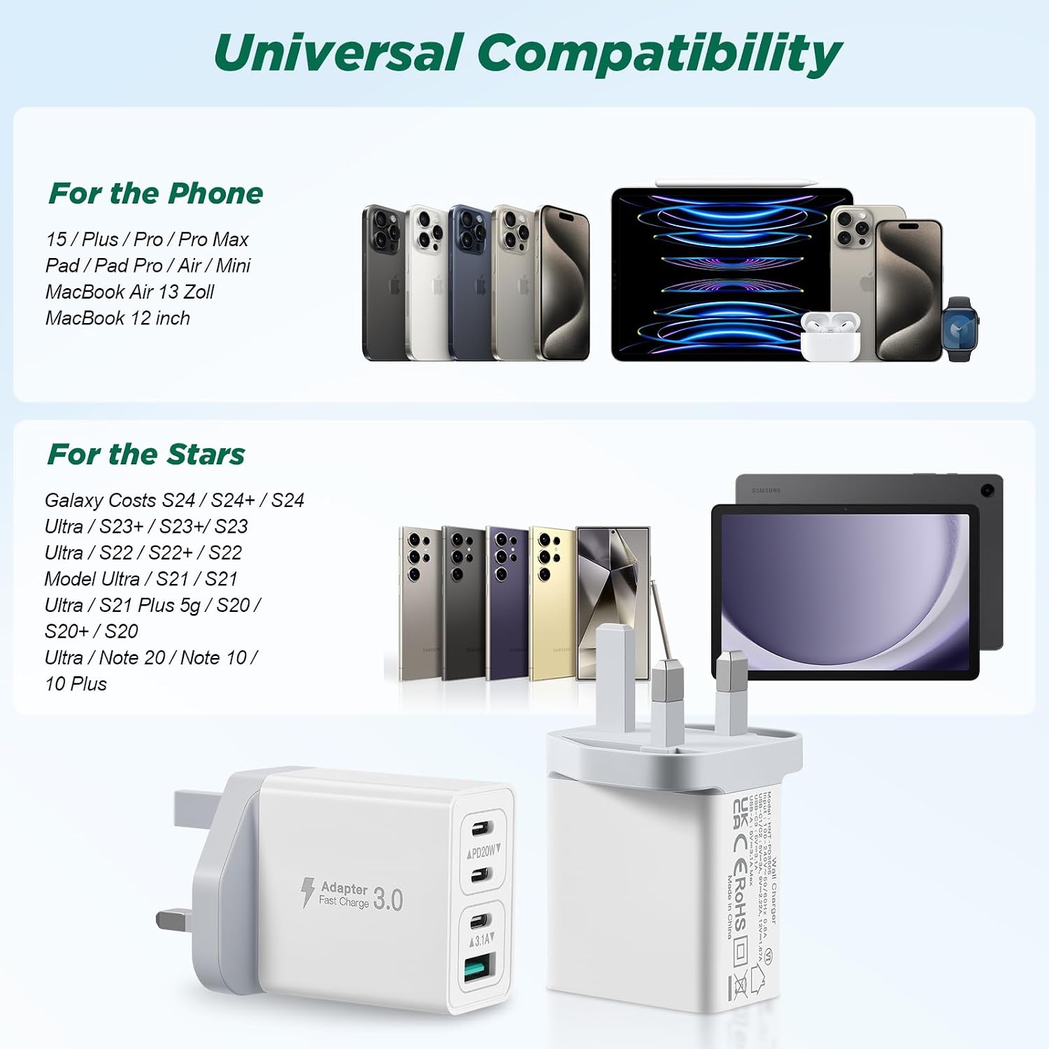 Detalle 2 de USB C Plug charger 4 ports fast