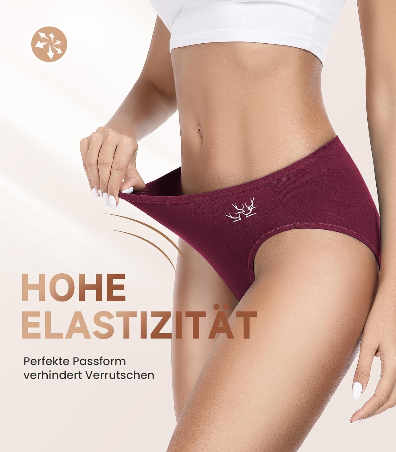 Detalle de PULIOU Culotte Femme Coton – Lot de 5/6, Slip coton bas confortables (XS-XXL)
