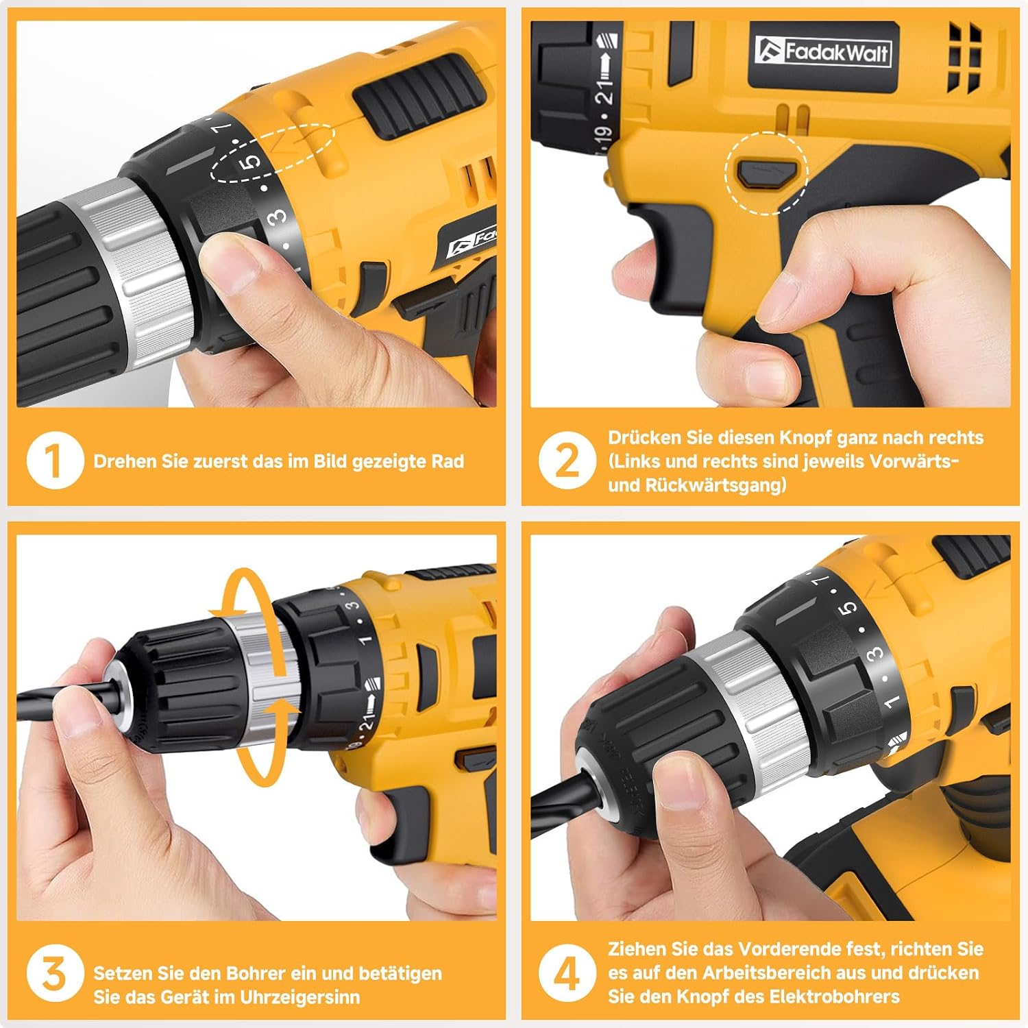 Thumbnail 4 de FADAKWALT 20V Cordless Drill Set