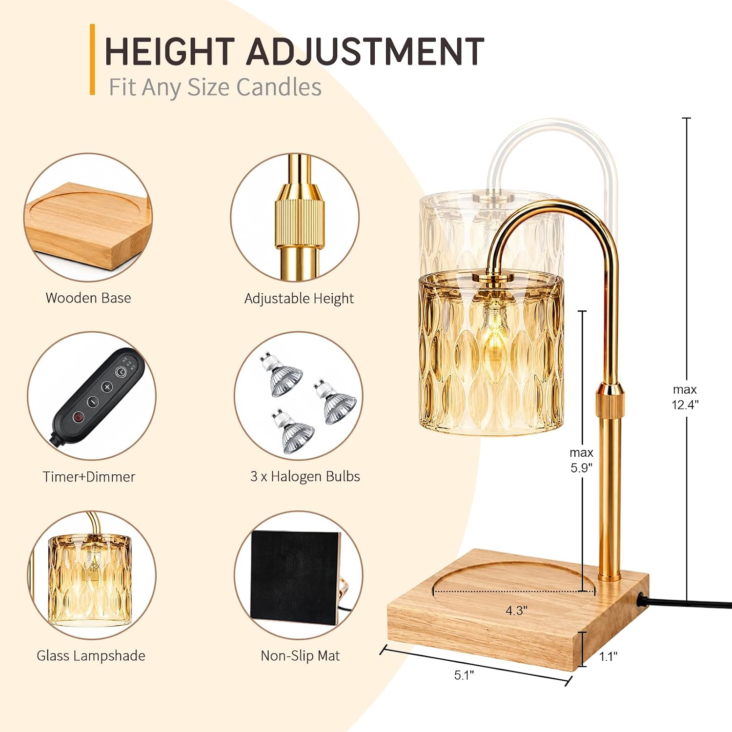 Thumbnail 2 de Candle Warmer Lamp with 3 Bulbs 50W