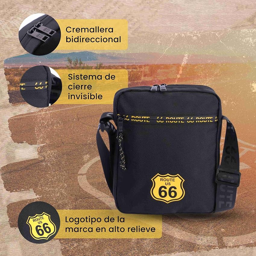 Detalle de ROUTE 66 Bolso bandolera para hombre, uso diario