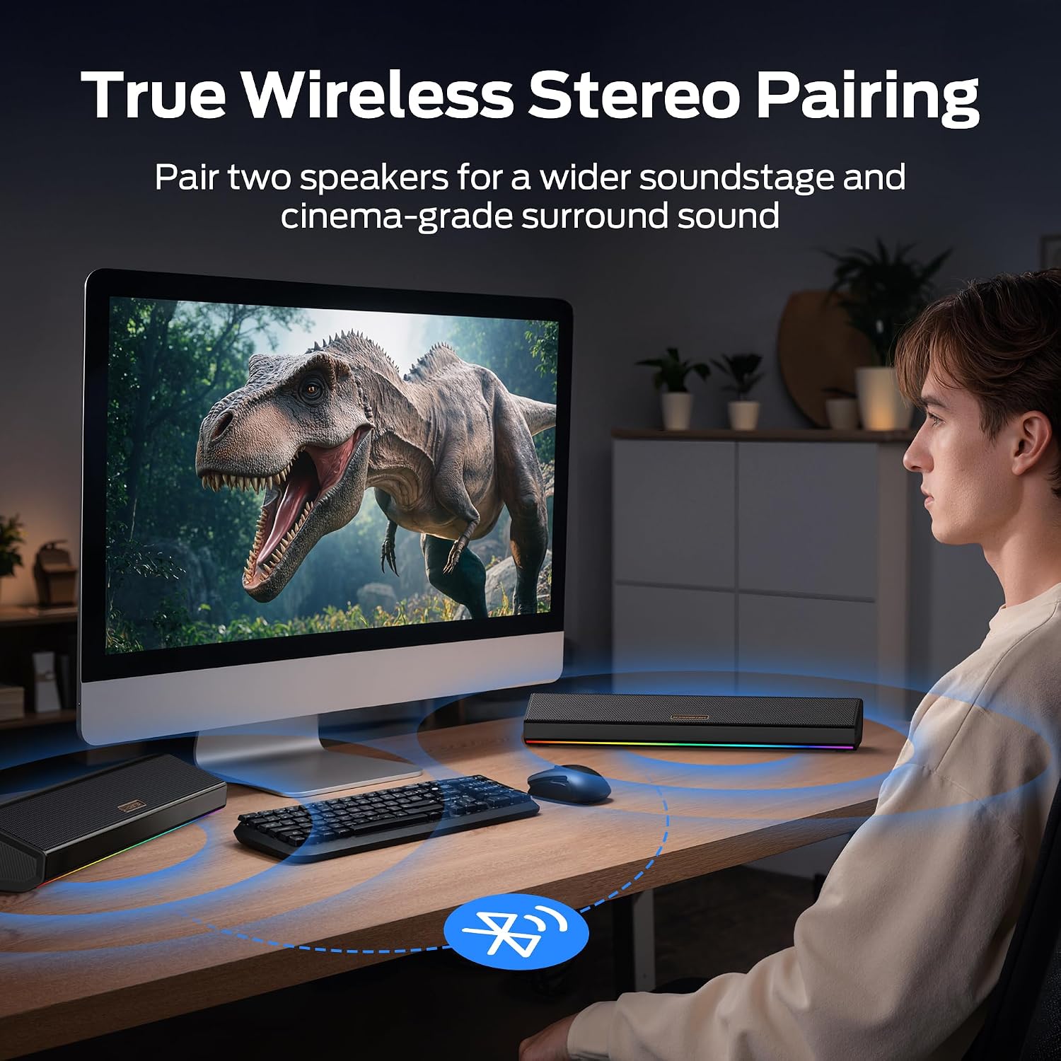 Thumbnail 2 de Monster SD100 28W Desktop Speaker with Bluetooth 6.0, TWS and RGB Lighting