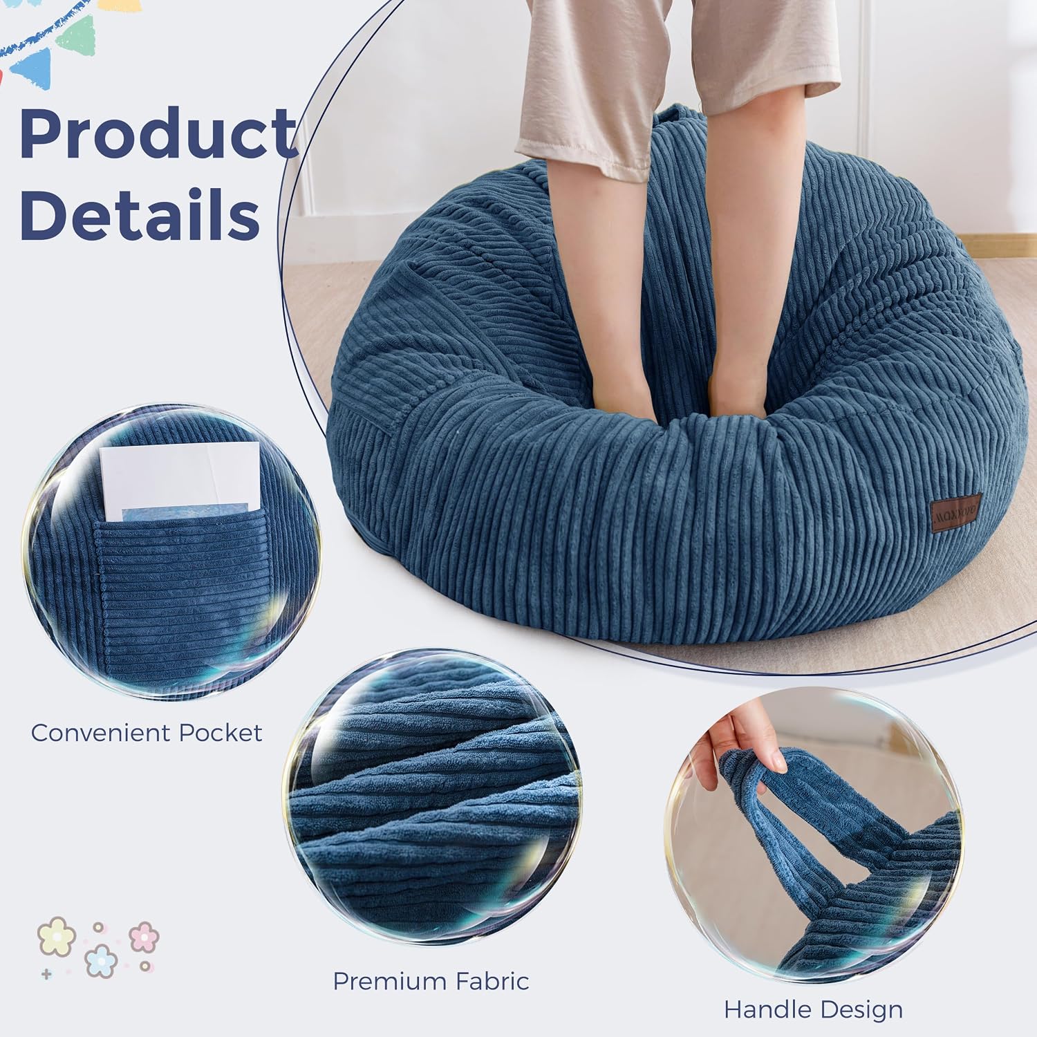Detalle de MAXYOYO Sitzsack mit Fußhocker