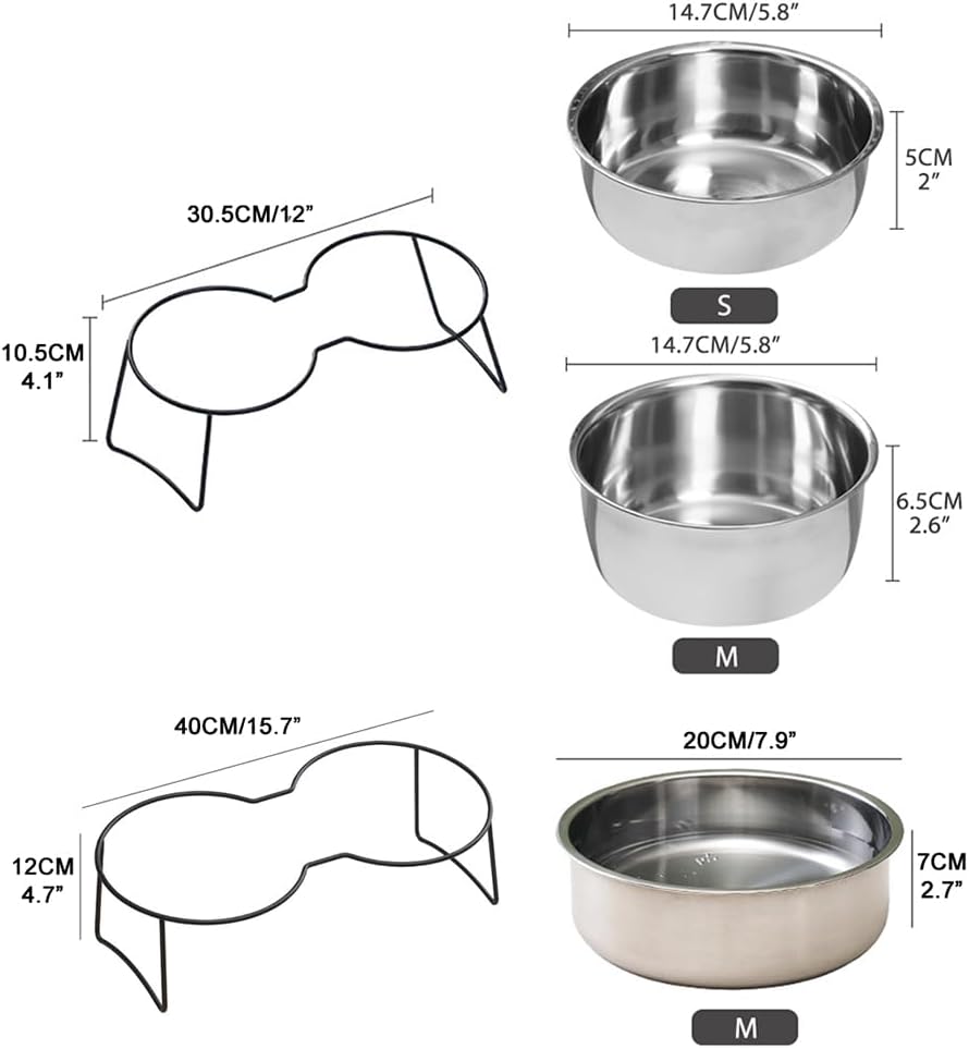 Detalle de Elevated Pet Bowls, Stainless Steel