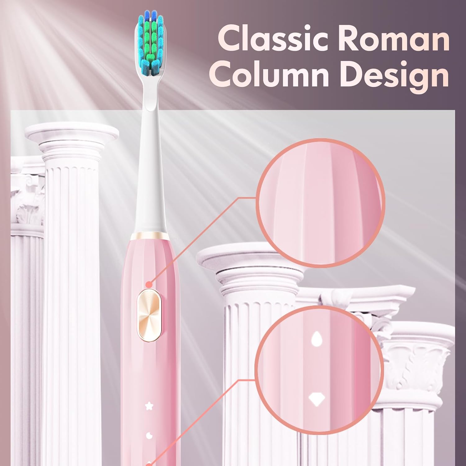 Thumbnail 2 de Kids Electric Toothbrush 6-12 Rechargeable Sonic Toothbrush Pink