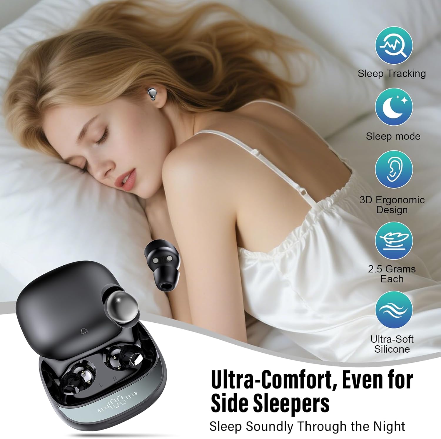 Thumbnail 5 de Sleep Earbuds with Bluetooth 5.4, 48-Hour Battery and Personal Alarm