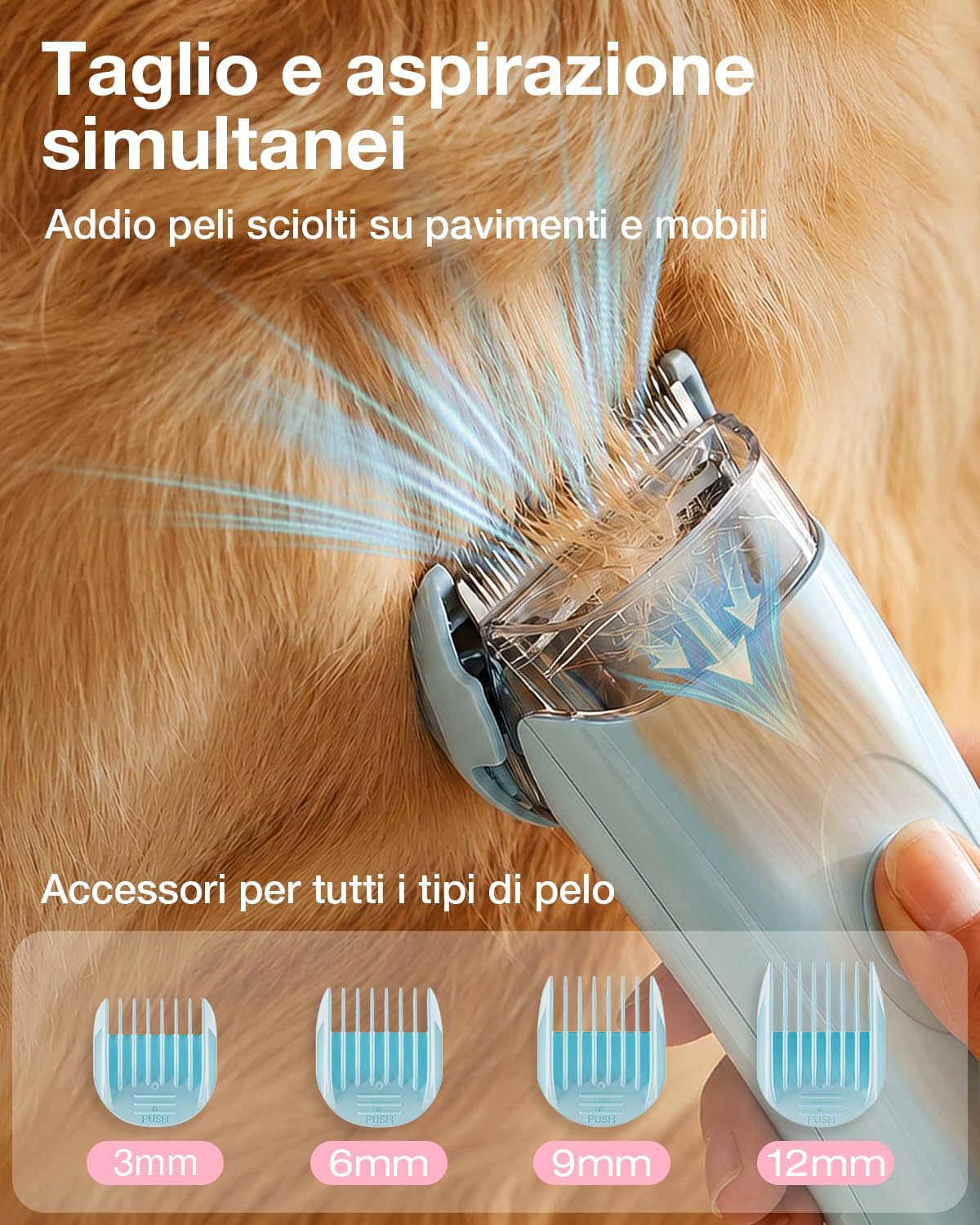 Thumbnail 6 de PETGUGU M1 Pro Tosatrice 7 in 1: aspirapeliere, asciugacapelli e accessori per toelettatura cani e gatti a pelo lungo