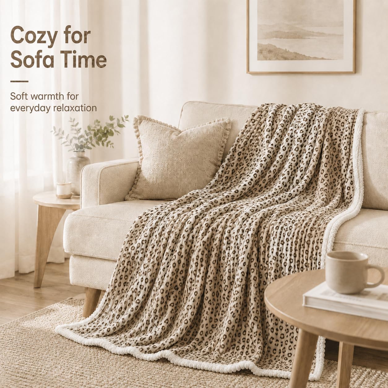 Thumbnail 6 de Beige Leopard Electric Heated Blanket 72x84"