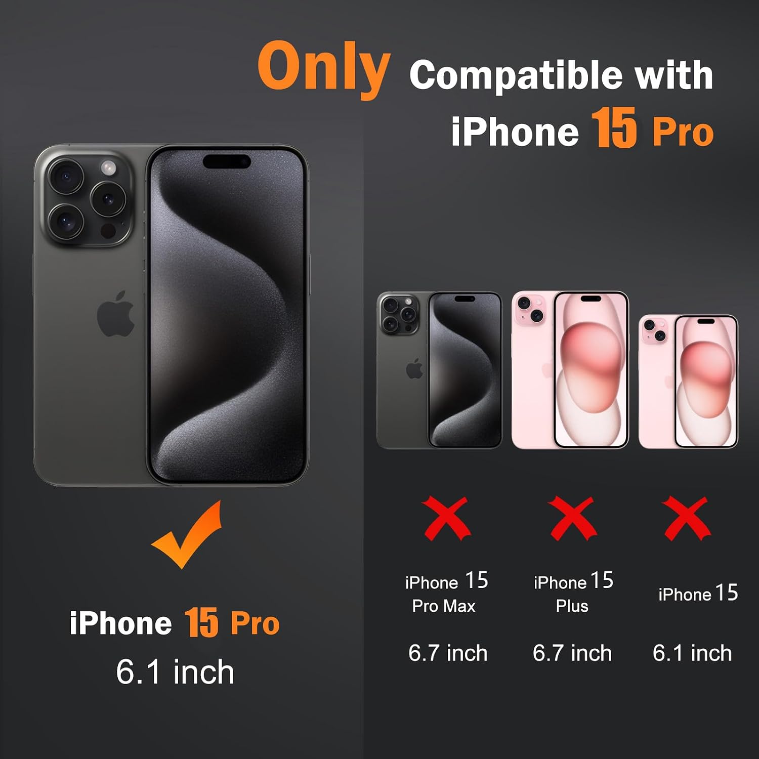 Detalle de CASEINJOY iPhone 15 Pro Case