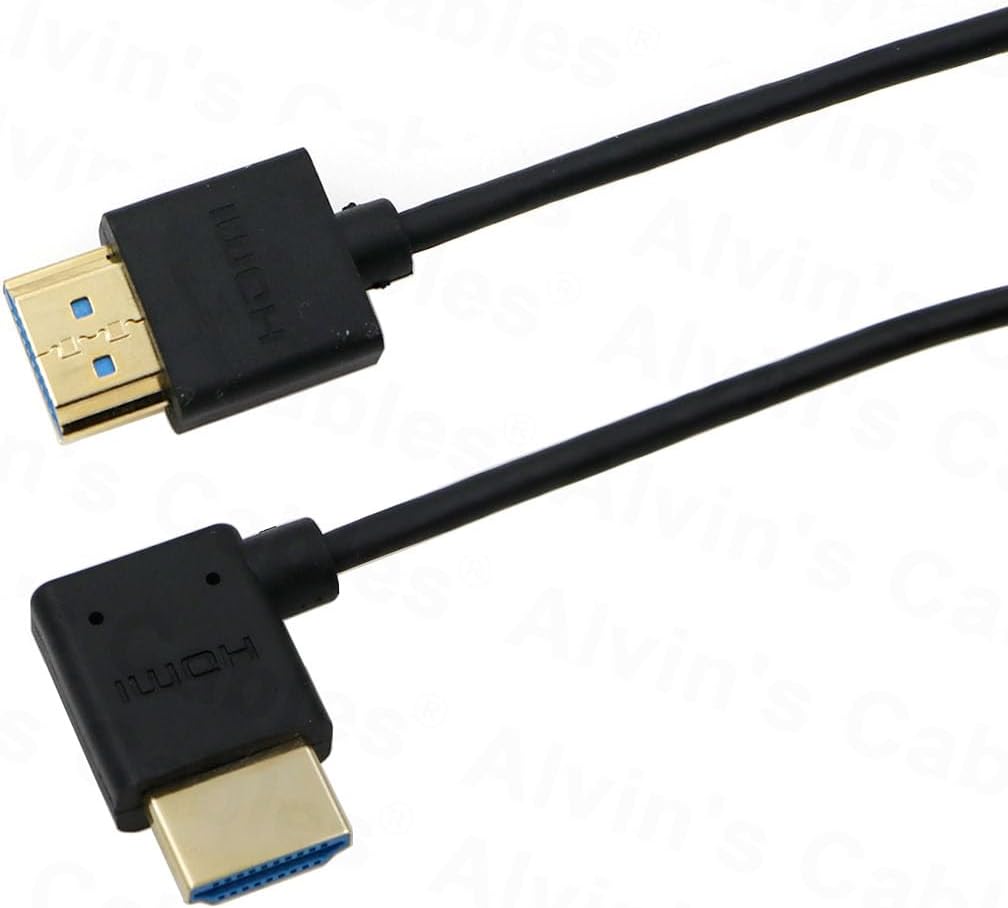 Detalle 2 de Alvin's Cables Ultra HD 8K HDMI 2.1 Cable 50cm (Right Angle to Straight) for Atomos Ninja V, Z CAM E2, Sony FS5/FS7/A7S III