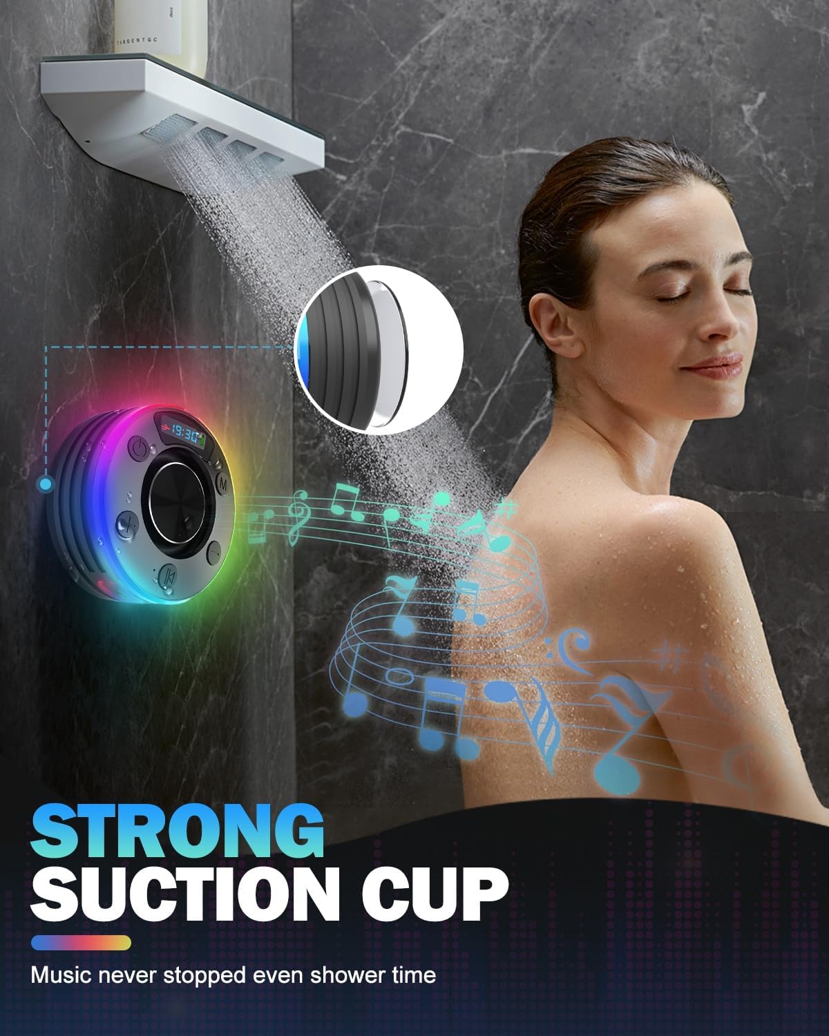 Detalle de Mini Bluetooth Shower Speaker IPX7 360 Sound