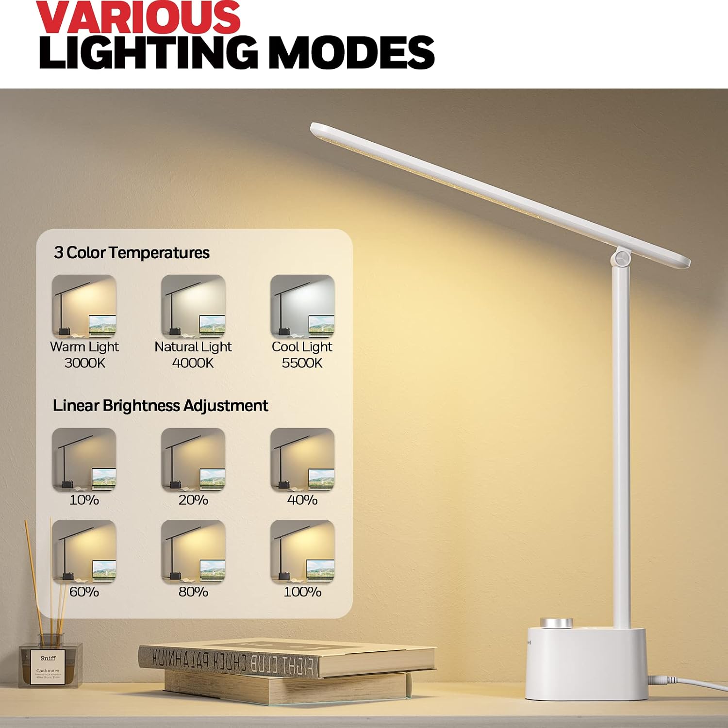 Detalle de Honeywell Sunturalux HWT-H01 LED Desk Lamp with USB Ports