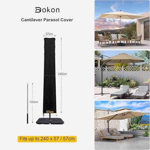 Thumbnail 1 de Dokon funda para sombrilla excentrica impermeable Oxford 420D (3 a 4 m), anti viento y anti UV