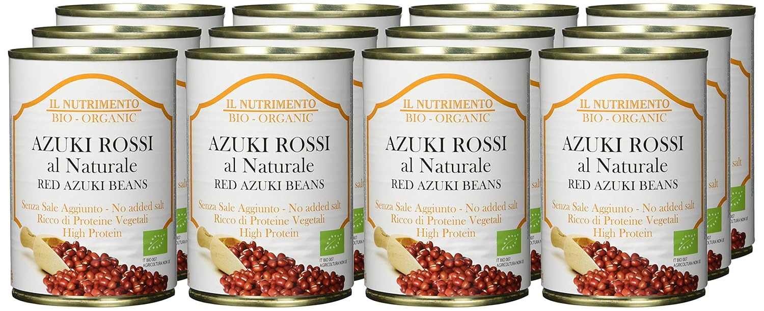 Thumbnail 4 de IL NUTRIMENTO Rote Azukibohnen – Reich an Proteinen, Ohne Salzzusatz, 12er Pack (12 x 400 g)