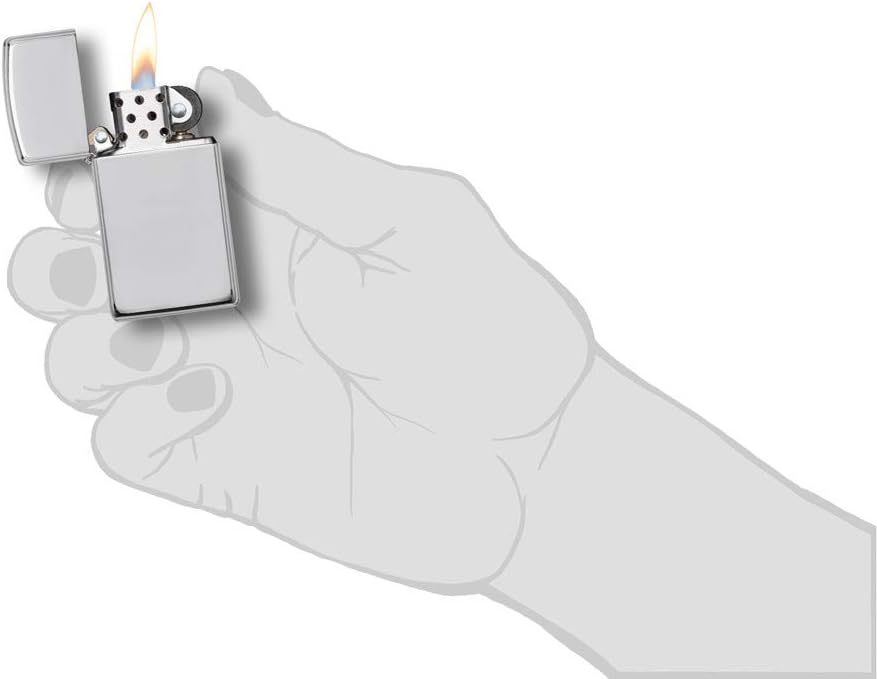 Detalle de Zippo Slim – zapalniczka sztormowa do napełniania, mosiężna, w srebrnym kolorze