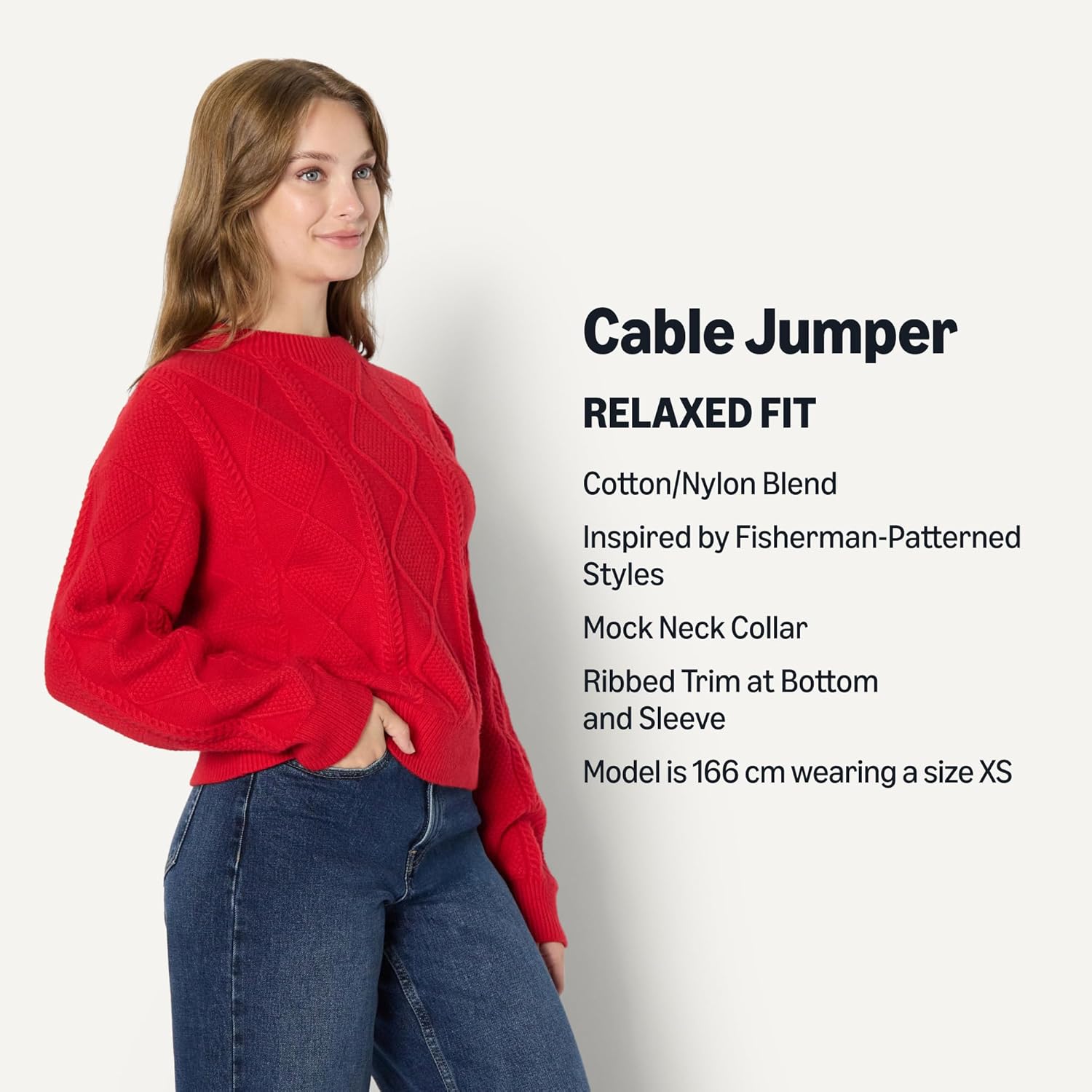 Thumbnail 3 de Amazon Essentials Women’s Relaxed-Fit Cable Crewneck Jumper