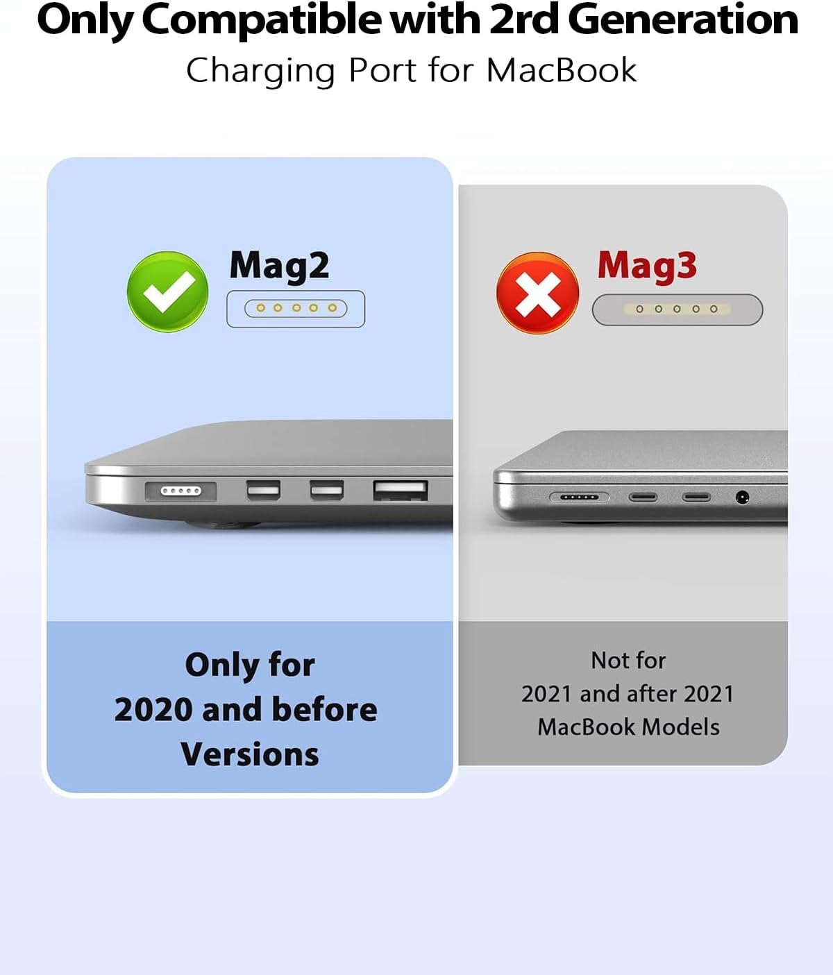 Thumbnail 2 de 85W Laptop Ladegerät mit T-Tip magnetischem Adapter – kompatibel mit MacBook Air/Pro 13/15/17 (Mitte 2012–2017) und Modellen A1398/A1425/A1465/A1466