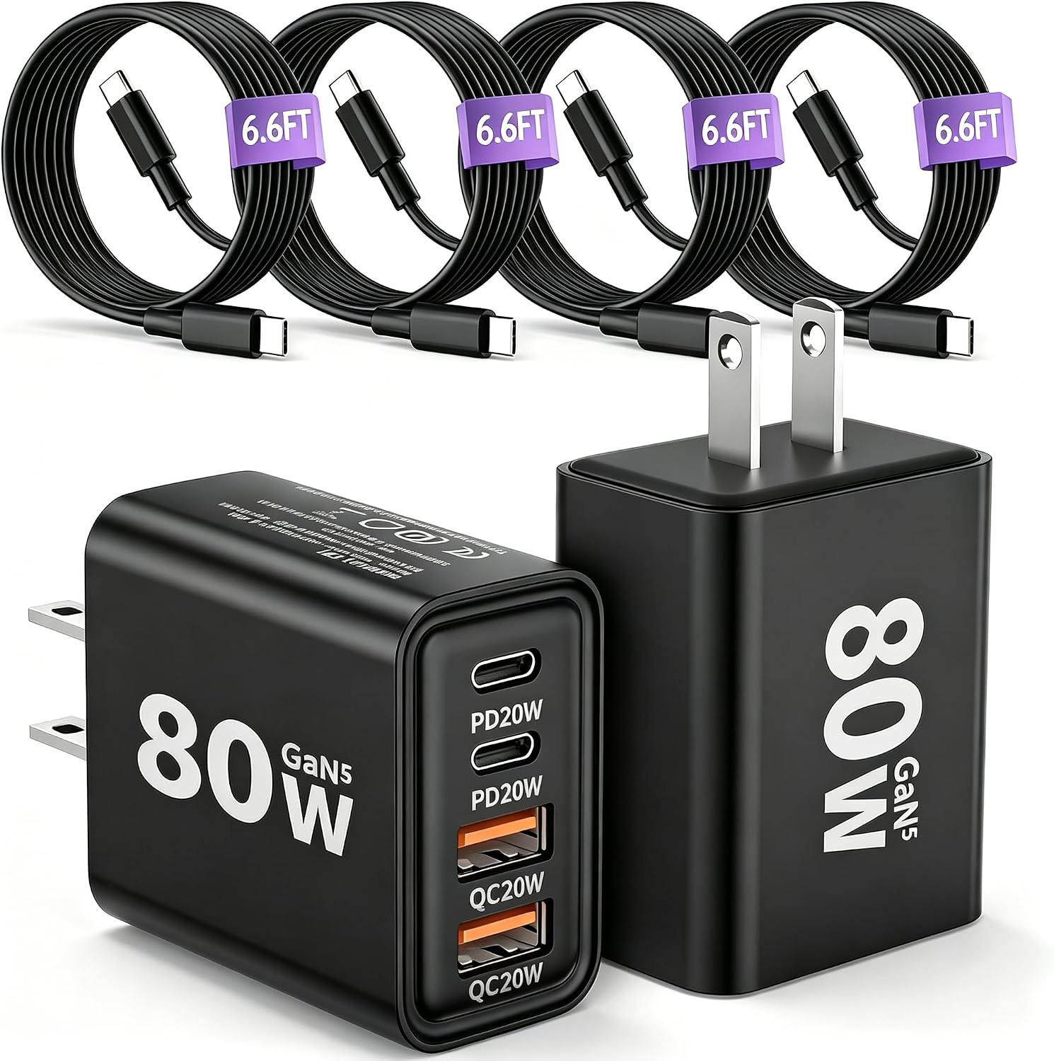 Detalle de USB C Wall Charger 80W 4-Port ๐