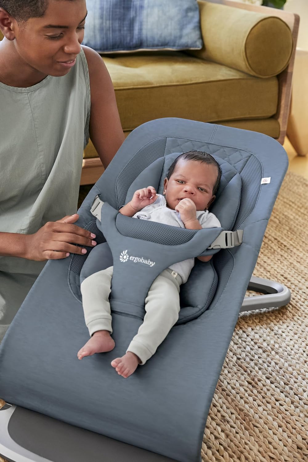 Detalle de Ergobaby Evolve EVLBNCOXBLU 3-in-1 wipstoel, Oxford Blue, 2,5–13,2 kg