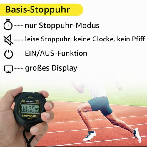 Thumbnail 1 de MOSTRUST Digitale einfache Stoppuhr – leise, ohne Glocken, gelb