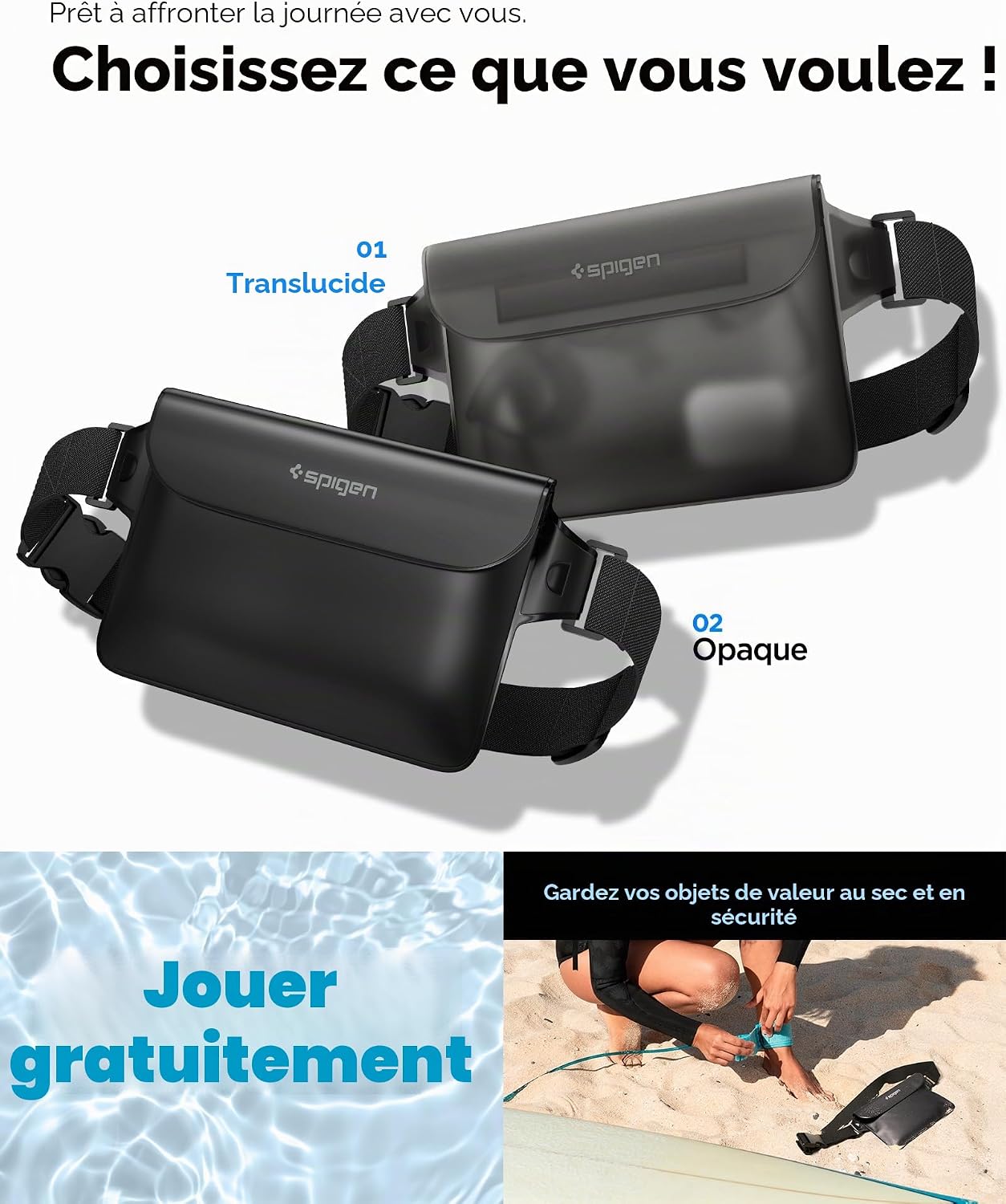 Detalle 2 de Spigen Aqua Shield, lot de 2 sacs étanches IPX8