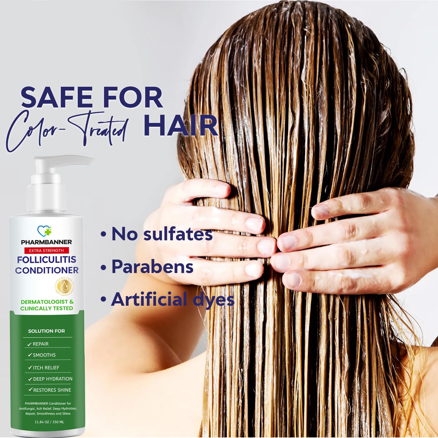 Thumbnail 4 de PHARMBANNER Folliculitis Itch Relief Conditioner with Tea Tree Oil & Moroccan Argan Oil