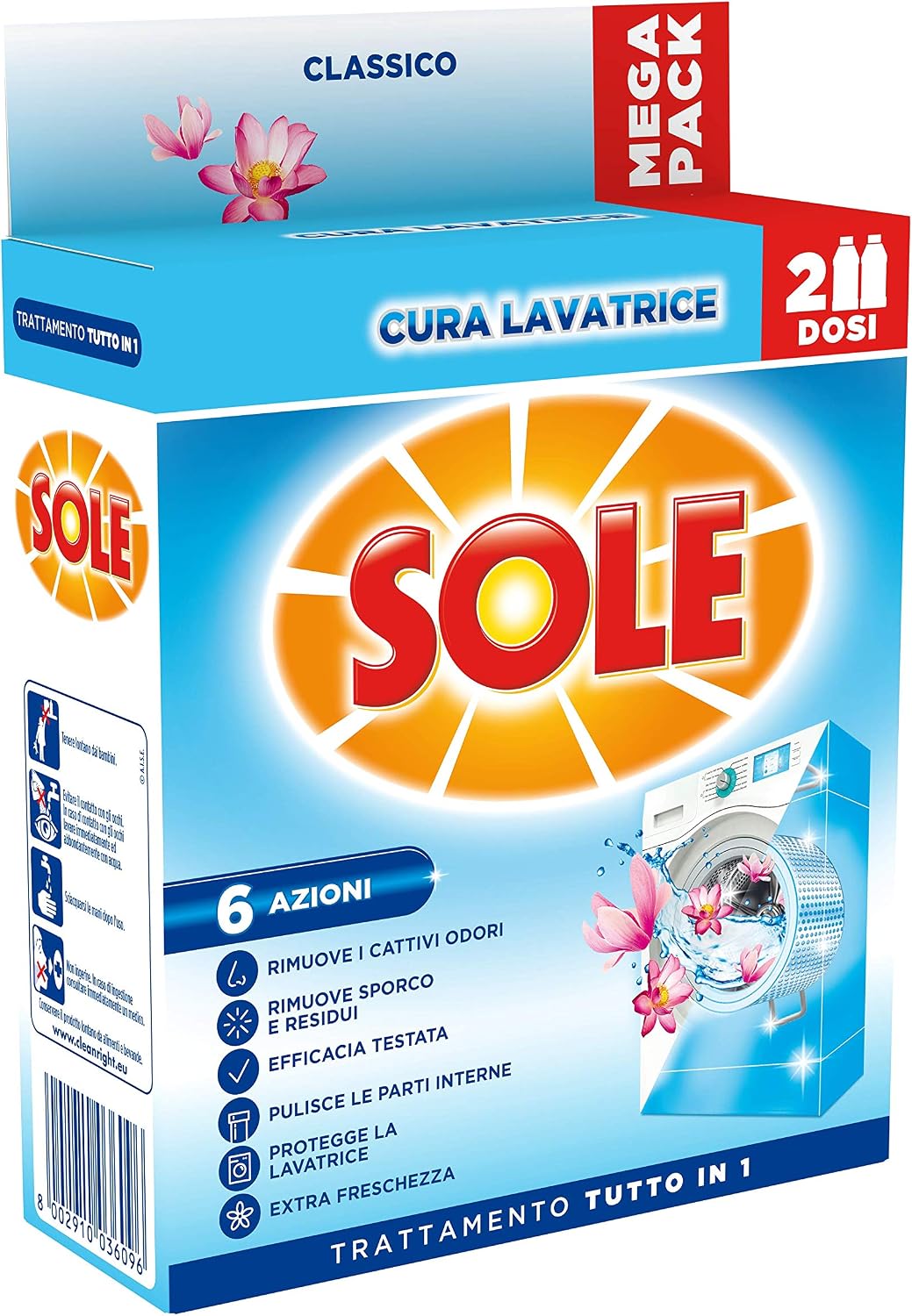 Detalle de Sole Cura Lavatrice Freschezza Alpina – Confezione da 2×250 ml: pulizia e profumo per la lavatrice