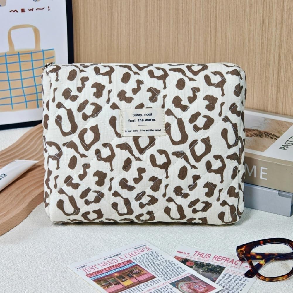 Detalle de Aucuu Grande Trousse de Maquillage — Lot de 3 Trousse de Toilette en coton à motif floral