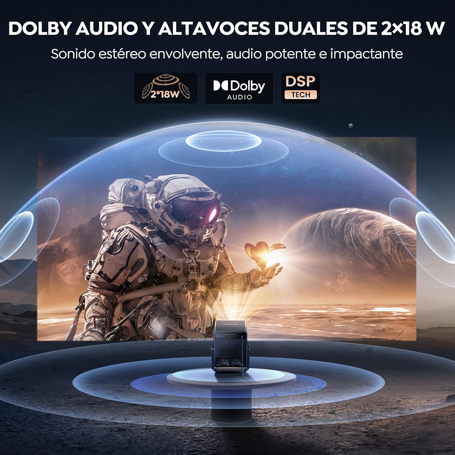 Thumbnail 3 de TOPTRO Proyector 4K A2 con VIDAA: cine en casa y exterior con sonido Dolby y control por voz