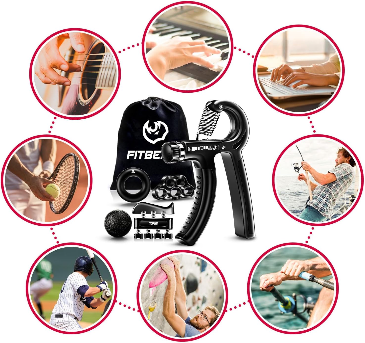 Thumbnail 4 de FitBeast Grip Strengthener Kit 5-Pack 🏋