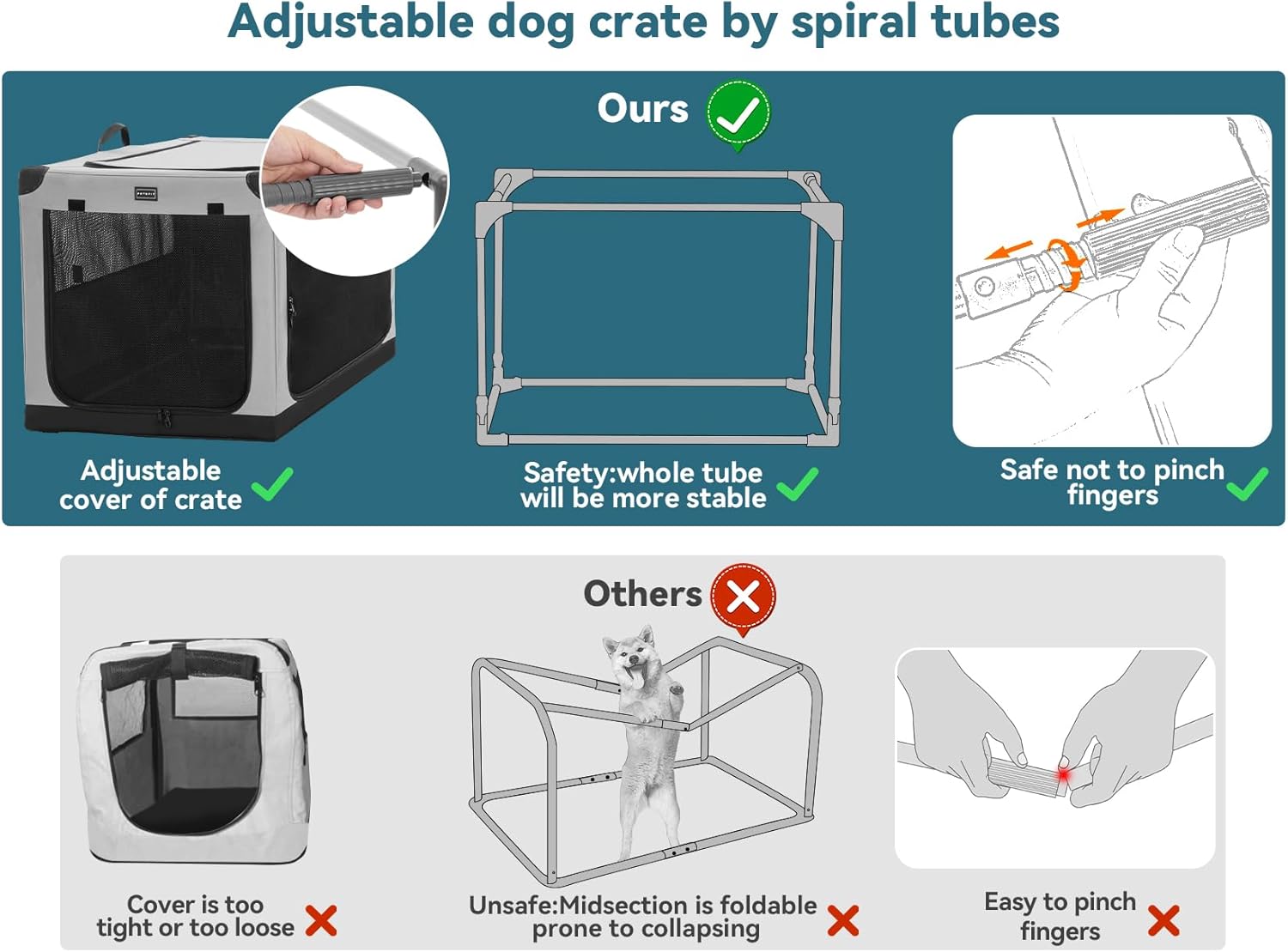Detalle de Petsfit Soft Dog Travel Crate for Medium to Large Dogs up to 40 kg