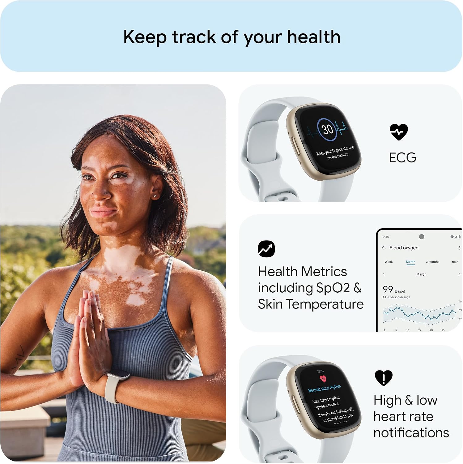 Thumbnail 4 de Google Fitbit Sense 2 smartwatch, 6‑day battery